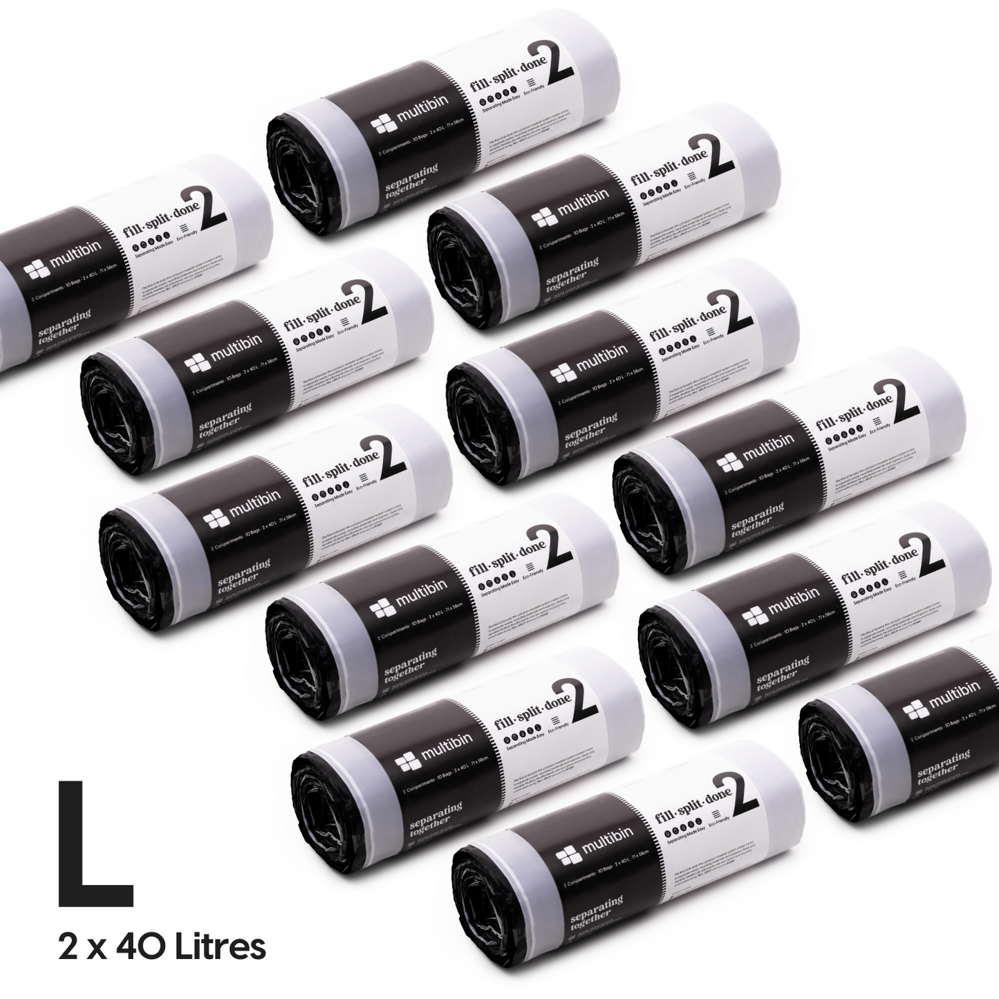 Multibin | 12 Rolls | 120 Bags | 2 x 40L