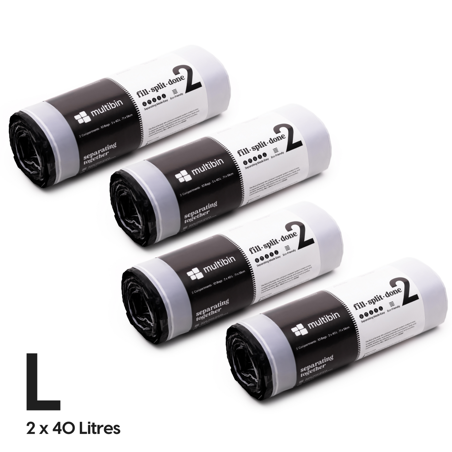 Multibin | 4 Rolls | 40 Bags | 2 x 40L