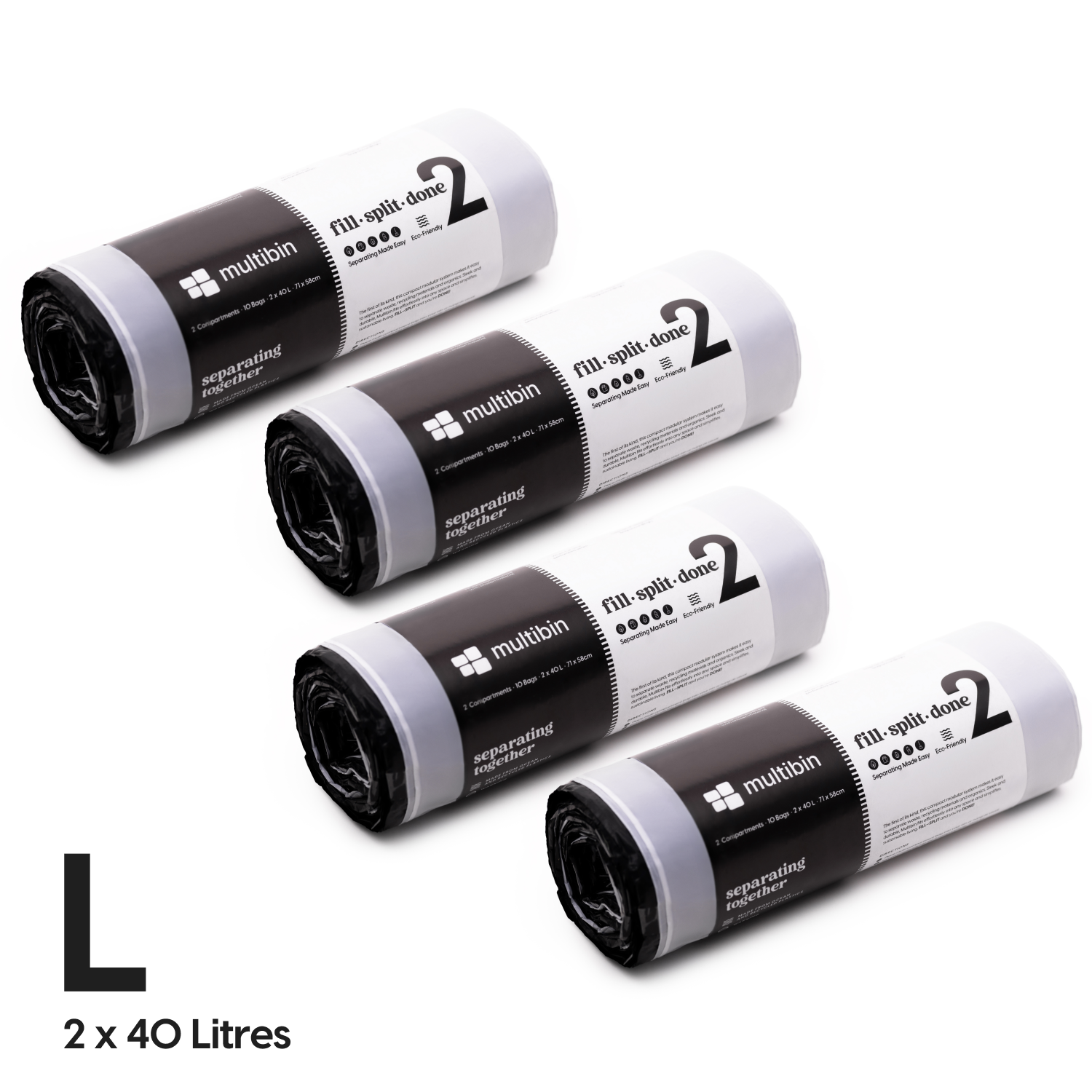 Multibin | 4 Rolls | 40 Bags | 2 x 40L