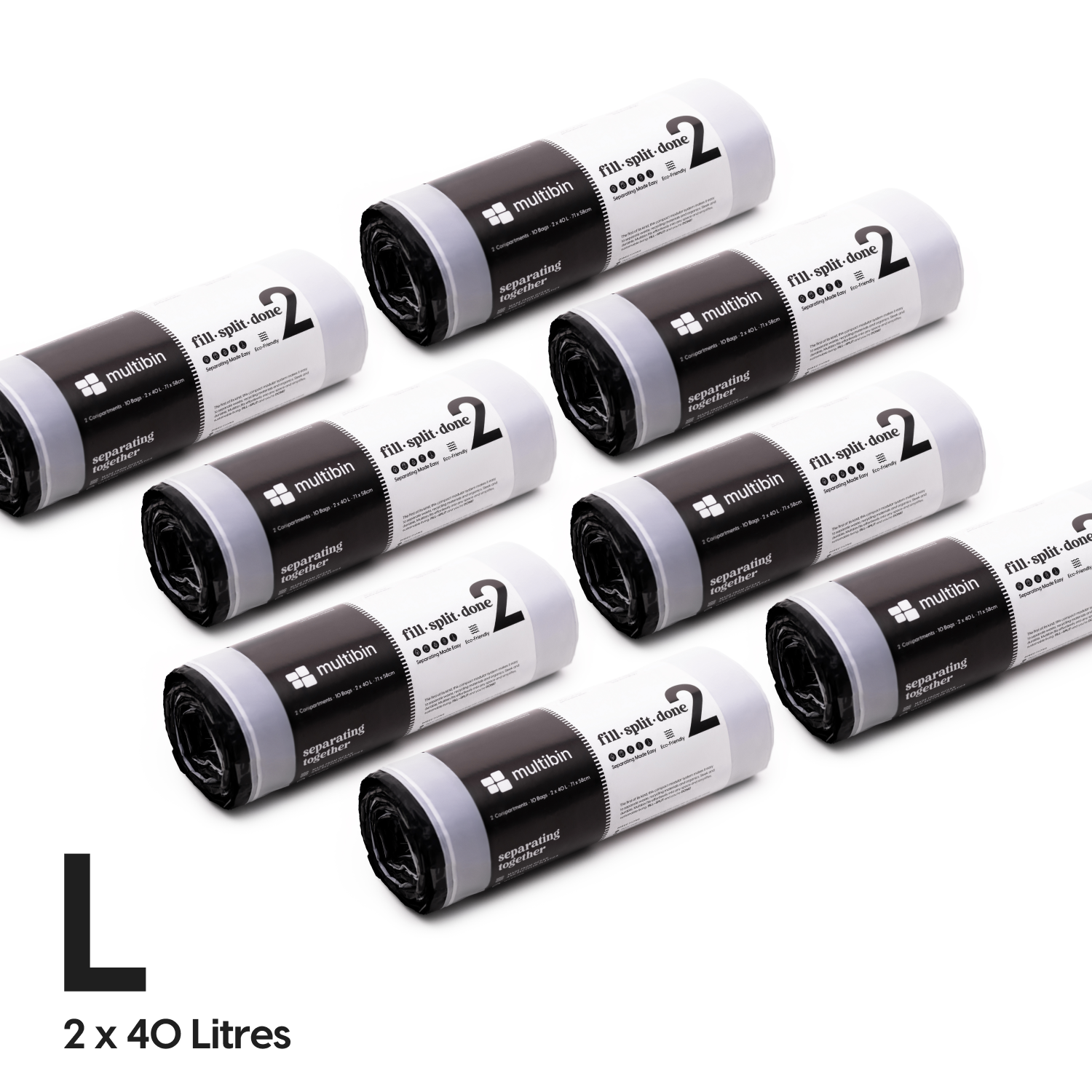 Multibin | 8 Rolls | 80 Bags | 2 x 40L